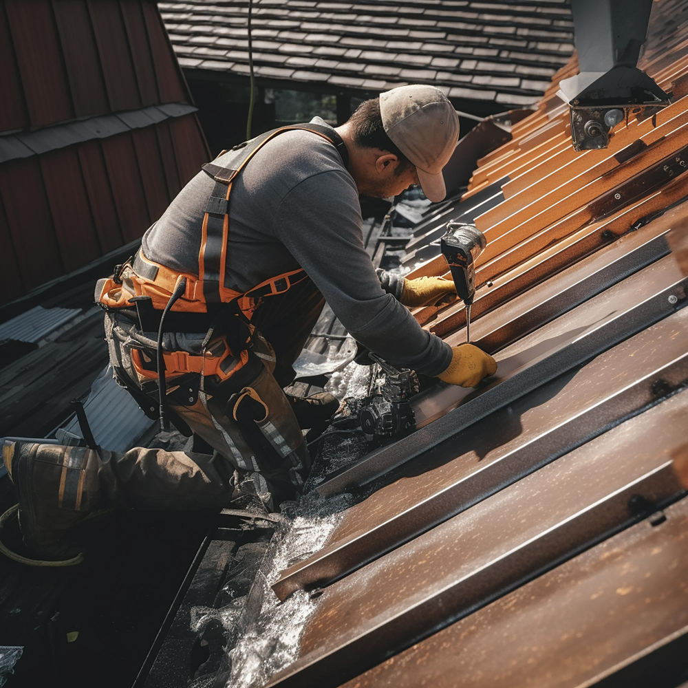 Zingueur posant bac acier