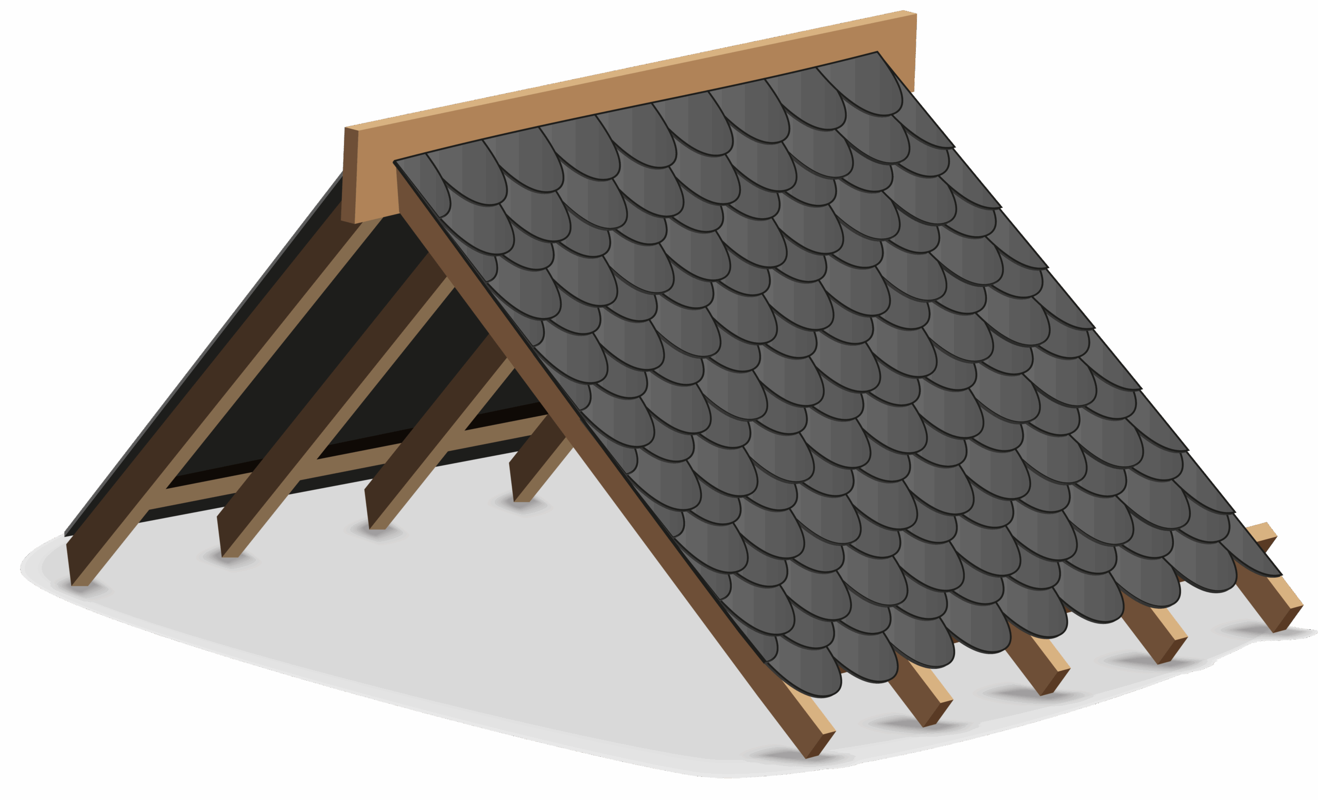 Structure de toiture en ardoise